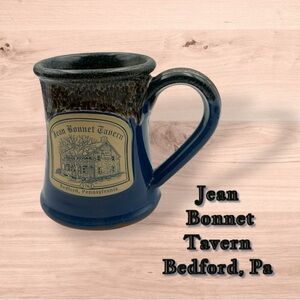 Jean Bonnet Tavern Blue Glazed Ceramic Pottery Mug